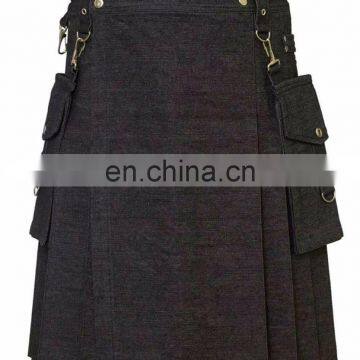 Modern Denim Fashion Kilt detachable Pocket