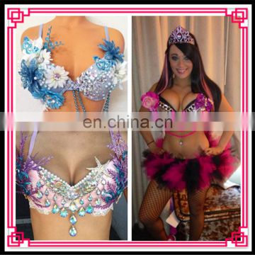 Aidocrystal handmade adult blue bra and panty sets for performance wear