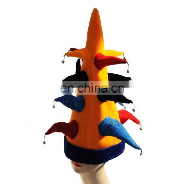 MCH-1046 Party Carnival funny velvet wholesale adult Joker Hat with small bell