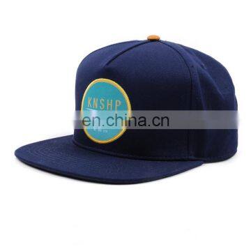 Navy blue acrylic embroidery custom 5 panel snapback caps