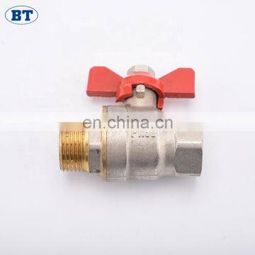 BT1044 yuhuan italy polished surface and brass butterfly handle ball valve