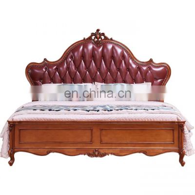 Royal solid wood bed king size master room double bed for sale