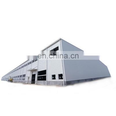 Prefabricated Portal Frame Construction Easy Install Prefab Steel Structure Showroom/Workshop/Warehouse