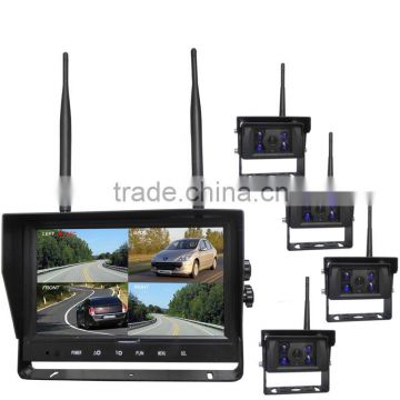 New Reversing Type Private Model Camera Quad View 9 Inch Monitor 4 Channel Wireless Digital Reverse Gear Camera with Monitor