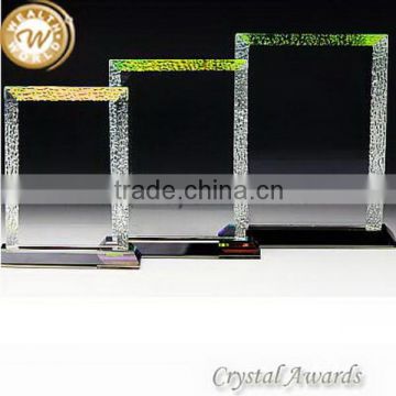 Super quality useful glass crystal 3d laser trophy