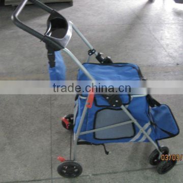 blue pet stroller