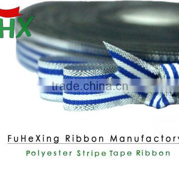 custom blue white striped ribbon