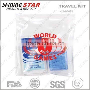 pvc pouch travel kit with sugar free mints