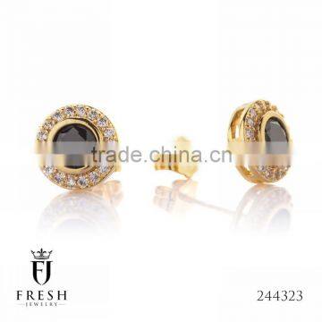 Fashion Gold Plated Earring - 244323 , Wholesale Gold Plated Jewellery, Gold Plated Jewellery Manufacturer, CZ Cubic Zircon AAA