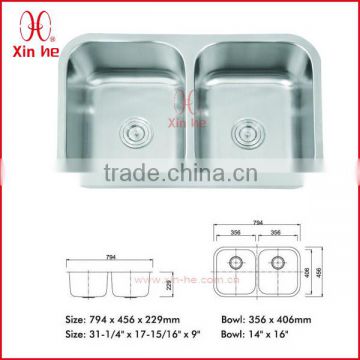 304 double stainless steel sink kitchen
