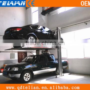 Two Post Hydraulic Car Stacker 2 Level Parking Lift Double Parking Car Lift