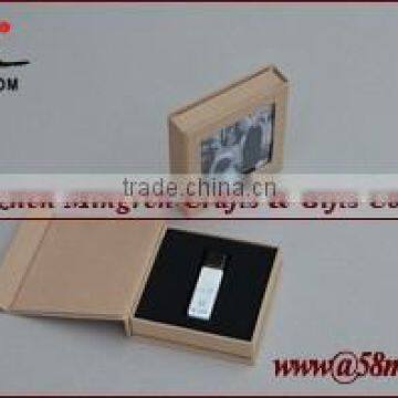 Linen USB Case Gift Box with Photo Frame