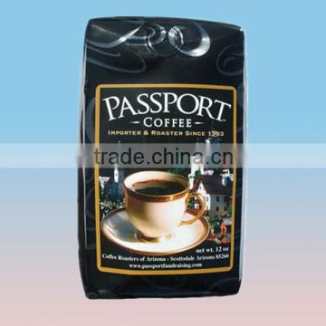 plasitc coffee bag with flat bottom