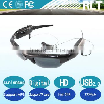 130Mpix HD very very small best hidden glasses mp3 cameras for cars or in toilet