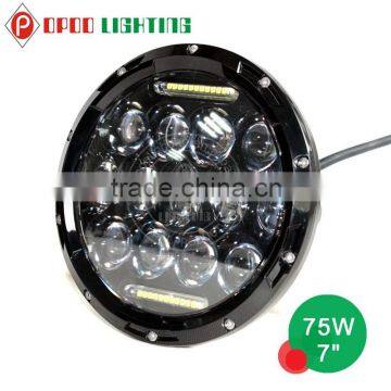 High low beam jeep 7 inch round led headlight 12v 24v