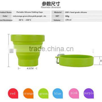 Wholesale China Factorysilicone cup for traveling , collapsible travel mug , silicone coffee cup