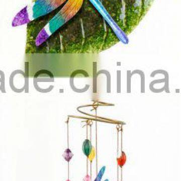 Garden dragonfly on leaf wind chime