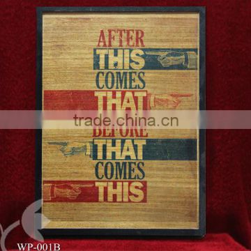 Wooden Vintage Style Wall Printed Decoration - WP 001B