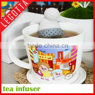 China factory Bulk high quality Hunan shape silicon mr. tea infuser in bulk