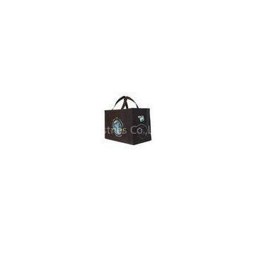 Black Recycled PET Bag, RPET Folding Shopping Bags With OEM Printed Logo