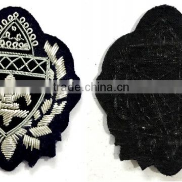 Hand made embroidery bullion wire badge patch