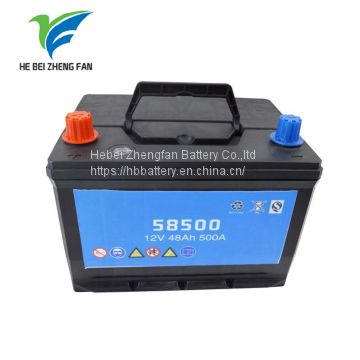 zhengfan battery 60044 MF auto starter car battery 6-QW-50 lead acid auto battery