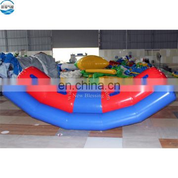 Air tight inflatable water teeterboard, inflatable water seasaw, inflatable floating totter