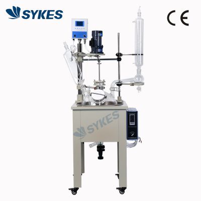 50L Chemical Single Layer Glass Reactor With Electric Heating Water Oil Bath