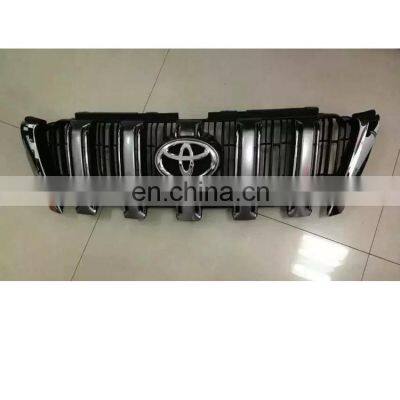 car front chrome grille for 2014 Toyota Land Cruiser Prado with radar hole