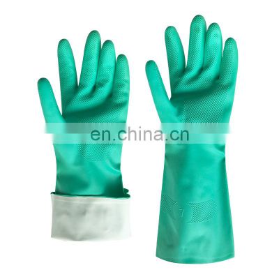 33cm 13mil Green Flocked Lining Nitrile washing Gloves