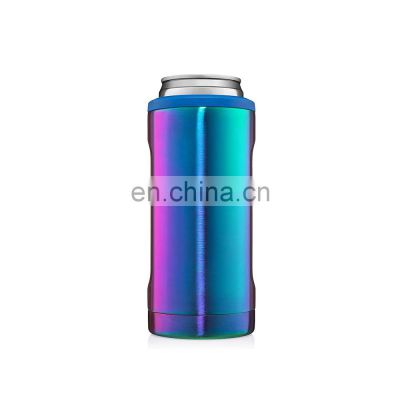 excellent material cheap price sublimation suction pink 12 oz can cooler stainless steel top