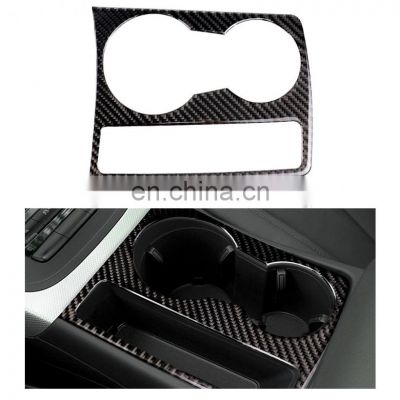 RTS Autoaby Fit for Audi A5 A4 B8 2009-2015 Carbon Fiber Trim Cup Holder Decorative Frame Sticker Cover Car Accessories