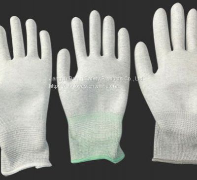 white shell white PU coated gloves BA SAFETY