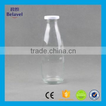 Food grade 500ml high glass bottle with screw metal cap clear glass milk bottle                        
                                                Quality Choice