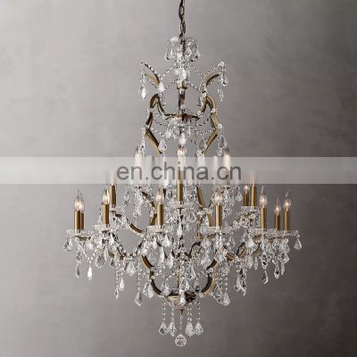 Hanging lamps chandelier ceiling candle light hotel lobby model wedding hall bar retro decorative lighting