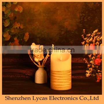 Moving wick flameless wax candle for wedding decoration
