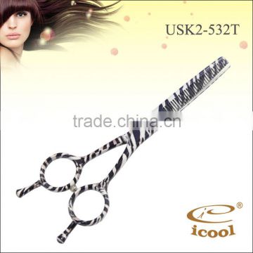 popular Black and White Teflon surface hair grooming scissors