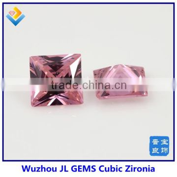 Synthetic harming Lab Created square pink Cubic Zirconia Gems,Wholesale suppliers