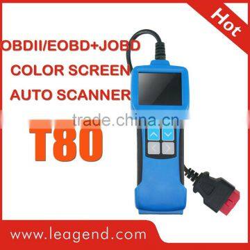 JOBD/OBD2/EOBD code reader, auto scanner for all cars color-screen T80- support datastream graph