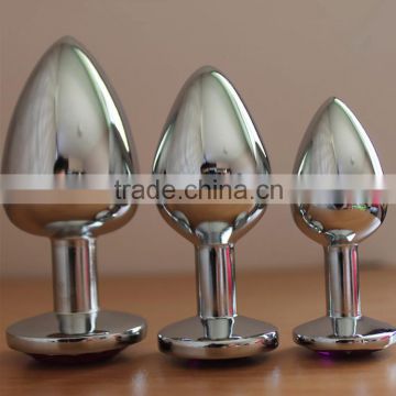 Stainless Steel Anal Plug Metal Aluminum Alloy Small + Medium + Big Size Anal Sex Toys Female Adult Product