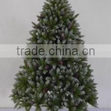 pvc christmas tree with snow and pine cones