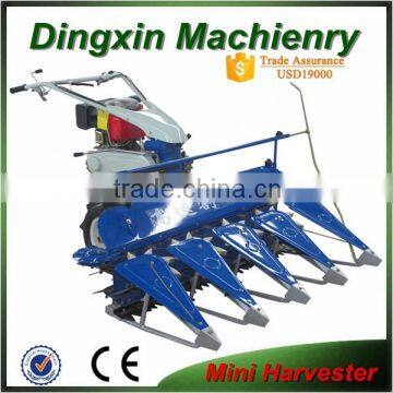 4 lines diesel wheat cutter mini harvester