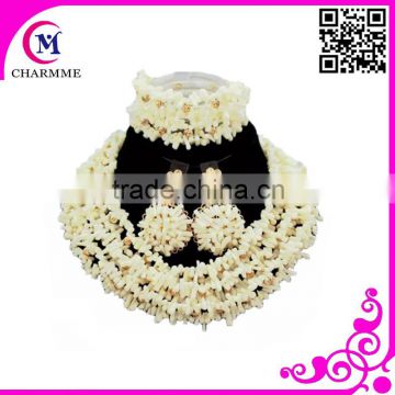 Fashion jewelry wholesale 2015 newest design princess elegant coral beads necklace jewelry set.