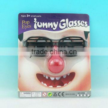 shutters glasses with nose plastic toy glasses