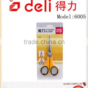 Deli Stainless steel scissors for Office Supply Model 6005 yellow
