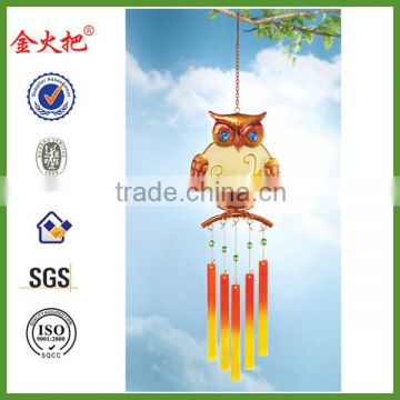 Glass and Metal Owl Dangler Wind Chime