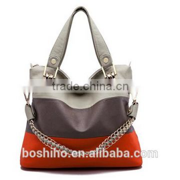 Custom fashionable design Faux Leather woman tote bag lady handbag