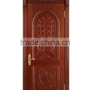 Door Crown Design European style solid wooden door supplier W-061
