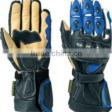 Motorcycle Leather Gloves Black Blue