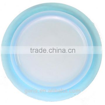 GRS Colorful Edge Glass Charger Plates